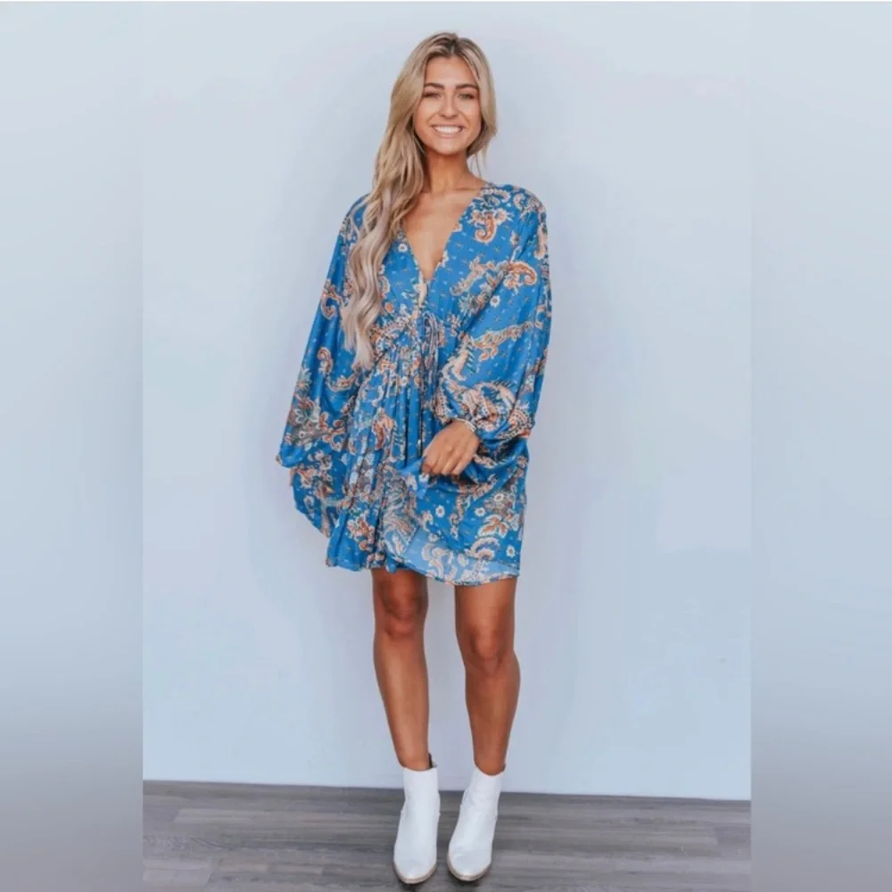 Free People Floral Boho Mini Dress